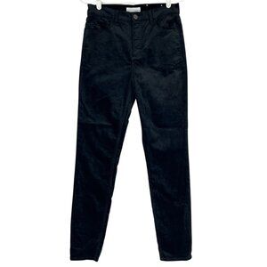 Loft Women's Skinny Stretch Black Velvet Pants Size 27/4 High Waist NWOT